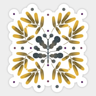 yellow gray flowers Sticker